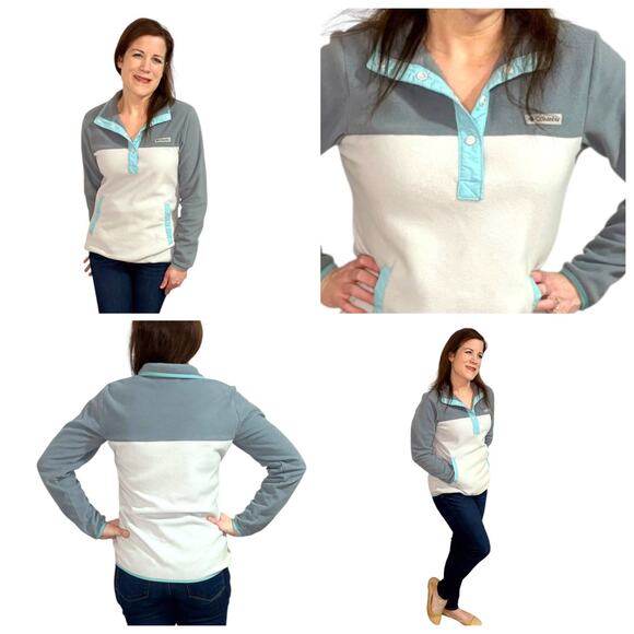 SALE! Columbia Fleece Sweatshirt - Size Small - Like New - Gray, Quarter Snap Up - Picture 7 of 14